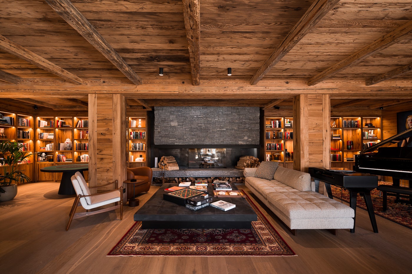 Large lounges are filled with cosy sofas and fireplaces