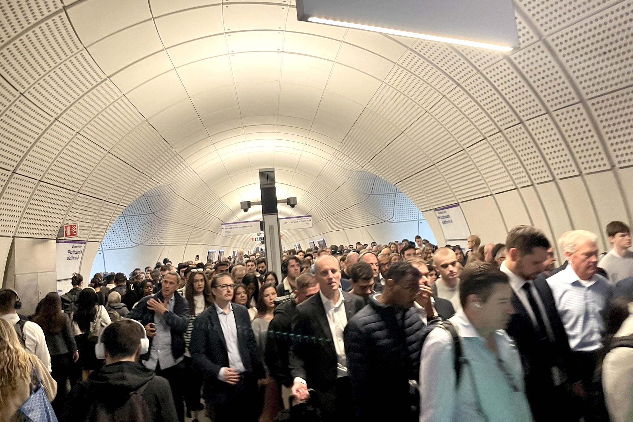 The strikes in September saw busy scenes at Elizabeth Line station on London Underground
